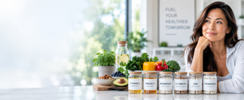 Image of woman with jars on counter